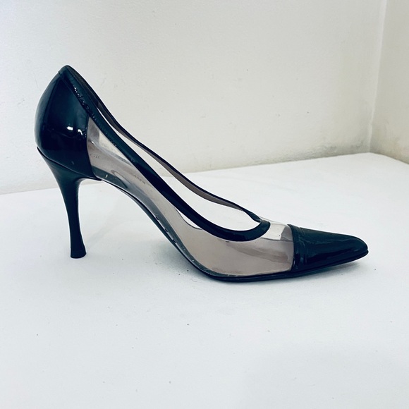 Giorgio Armani Black Patent Leather and PVC Stiletto Heel Size 38 (8)) - Picture 11 of 13